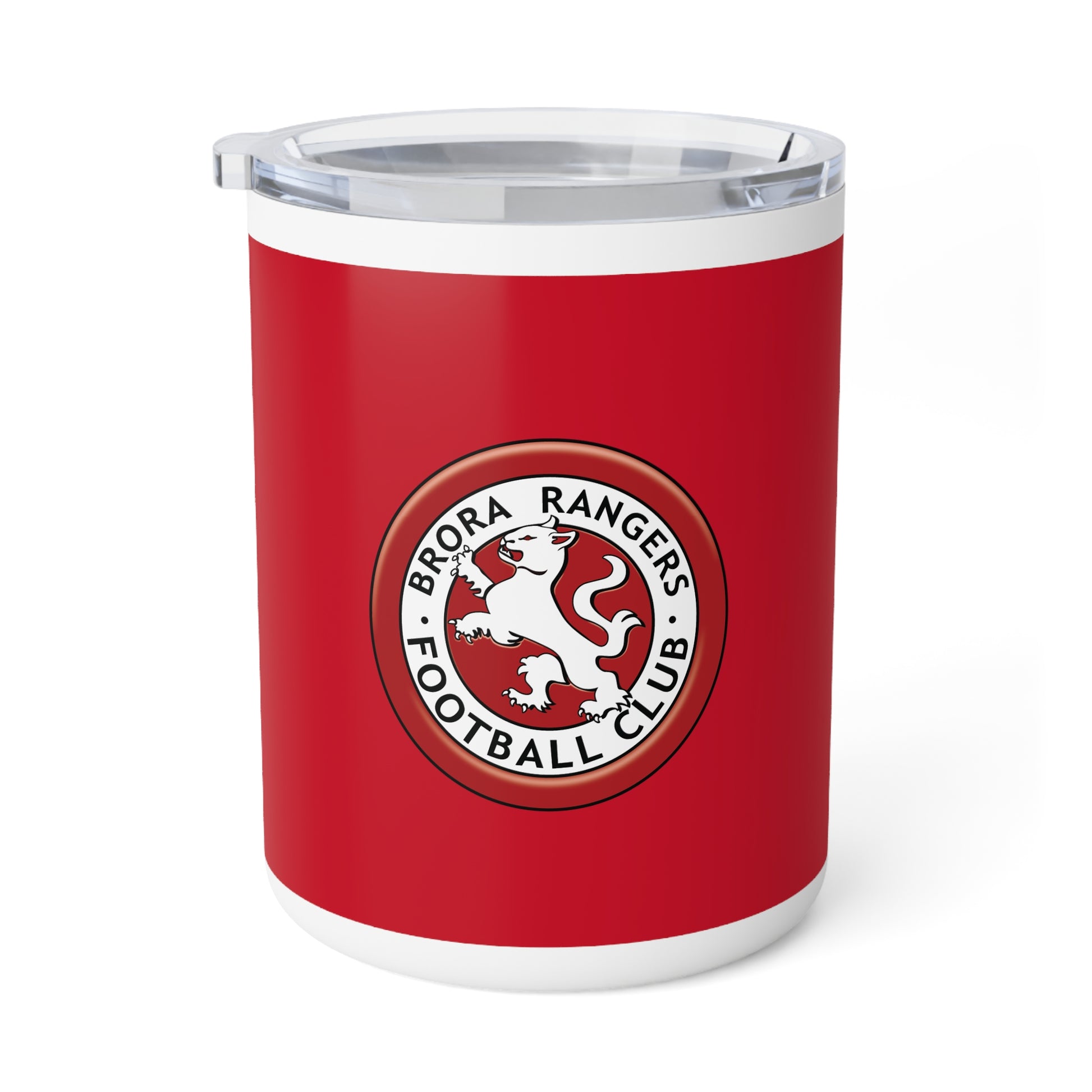 Insulated Coffee Mug with Brora Rangers Logo, Sports Fan Gift, Customizable Travel Mug, Perfect for Game Day, Red and White Design