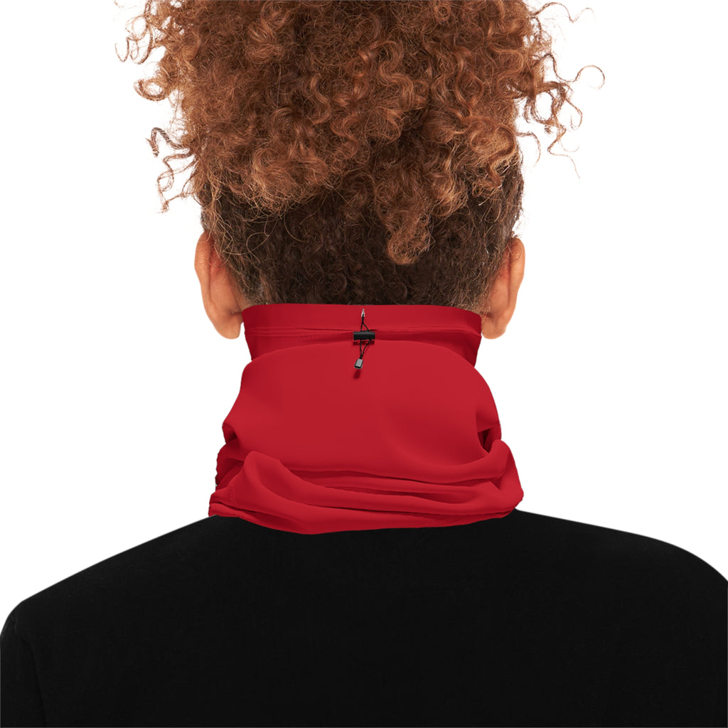 Cozy Red Winter Neck Gaiter with Drawstring, Perfect for Skiing, Snowboarding, Outdoor Adventures, Winter Sports, Gifts